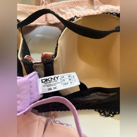 DKNY Lace Bra Set - Pink, Black, Lavender - Picture 4 of 7